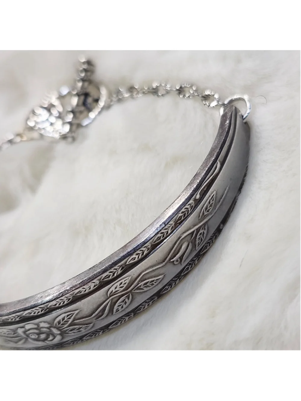 Floral Rose bracelet Spoon Handle Floral jewelry